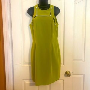 “CACHE” Keyhole Cut-Outs & Rhinestone Dress